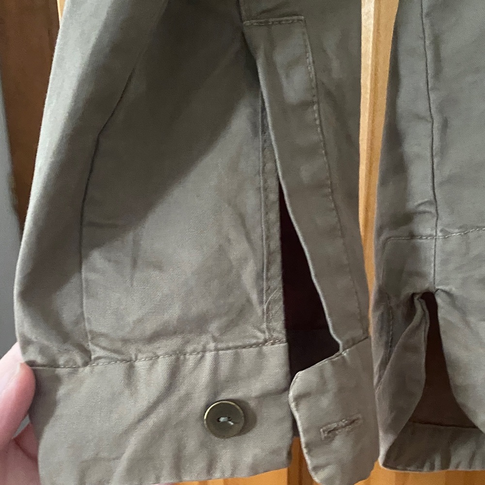 Zara Trafaluc Jeweled Utility Shacket Olive Green Military Jacket Large - Picture 6 of 10